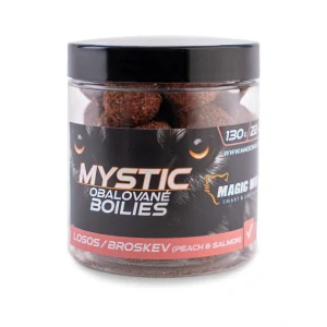 Magic Wolf - MYSTIC Boilies obalované  Losos/Broskev22mm