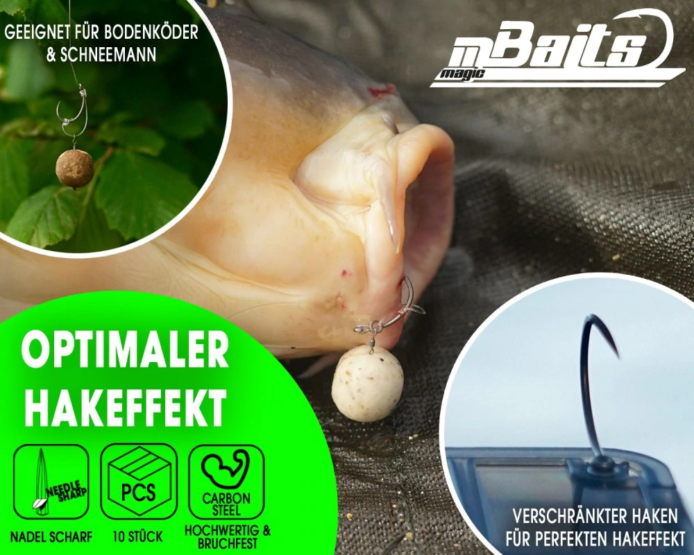 Speciálně zahnuté kaprové háčky s teflonovým potahem