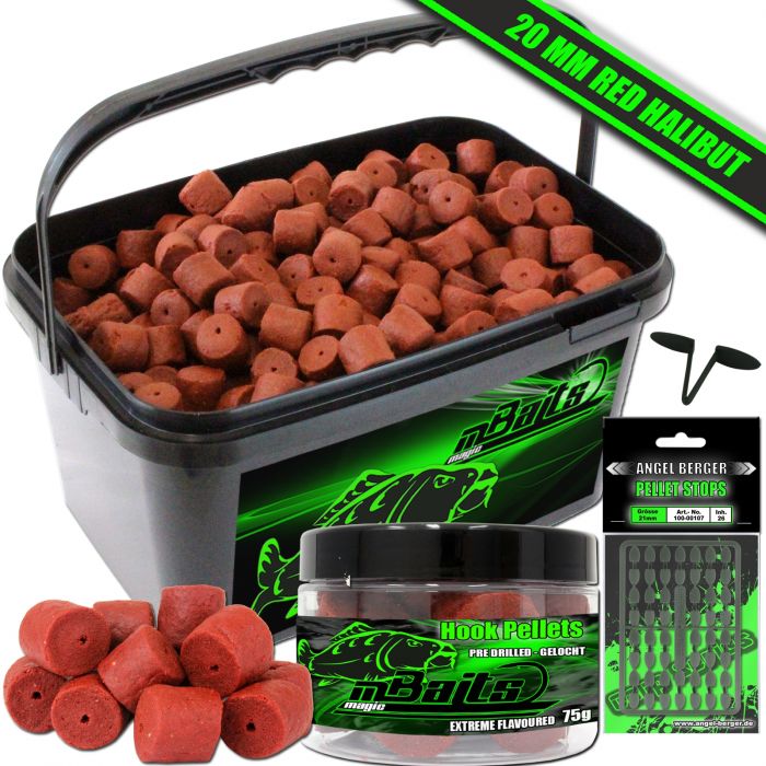Set pelet červený halibut