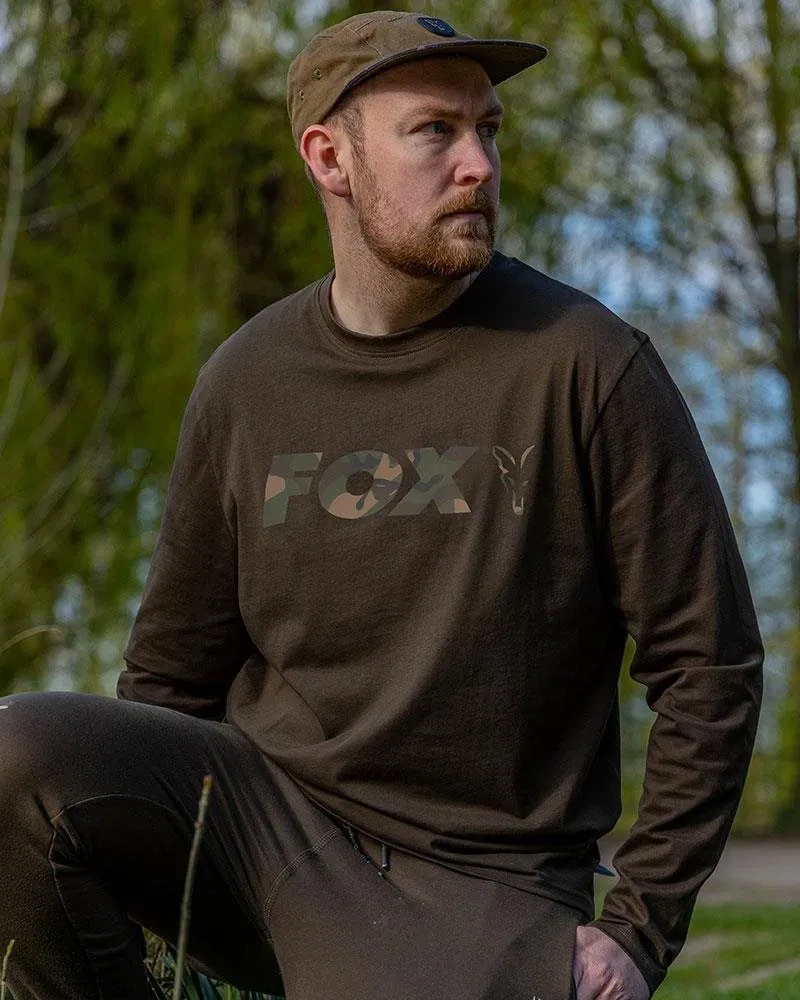 FOX Khaki/Camo Long Sleeve T-Shirt Velikost L