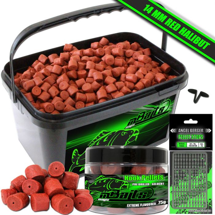 Set pelet červený halibut