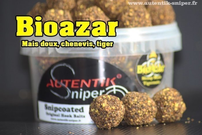 Autentik Sniper Hook boilies BioAzar "kukuřice, konopí, tygří ořech" 300g