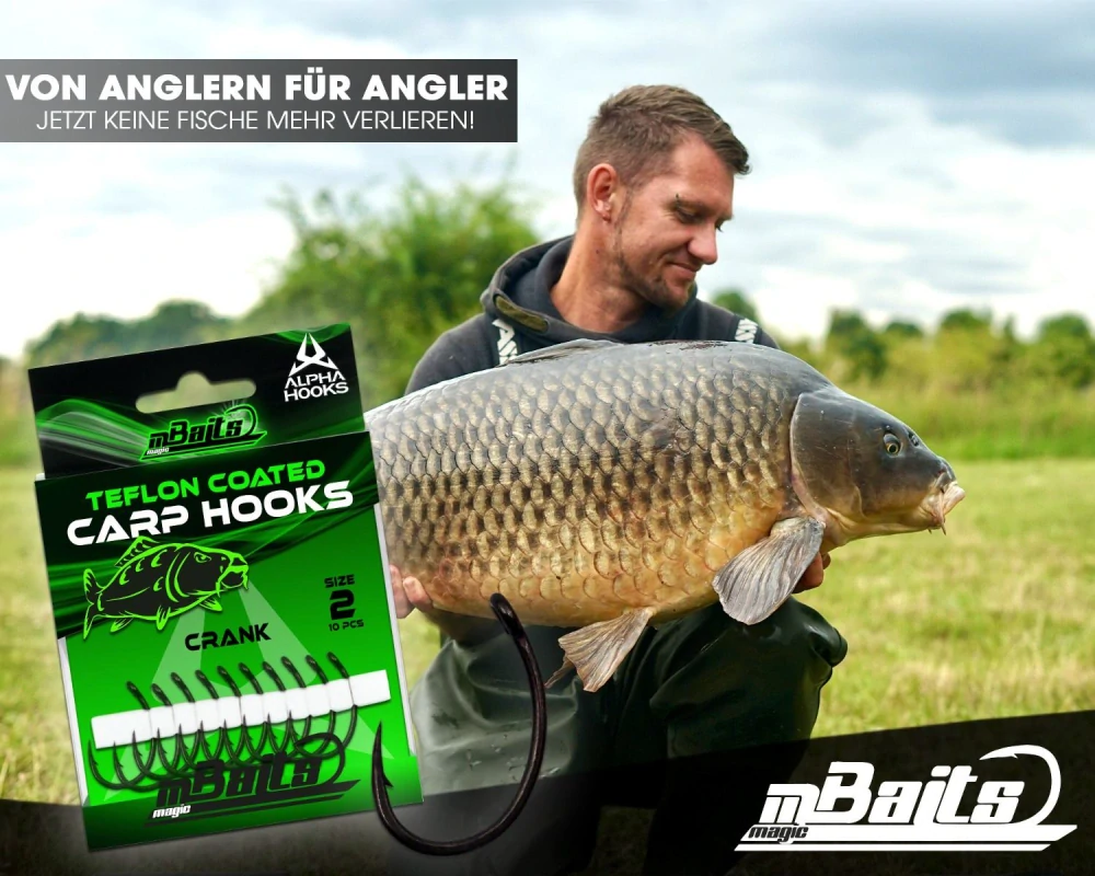 Speciálně zahnuté kaprové háčky s teflonovým potahem