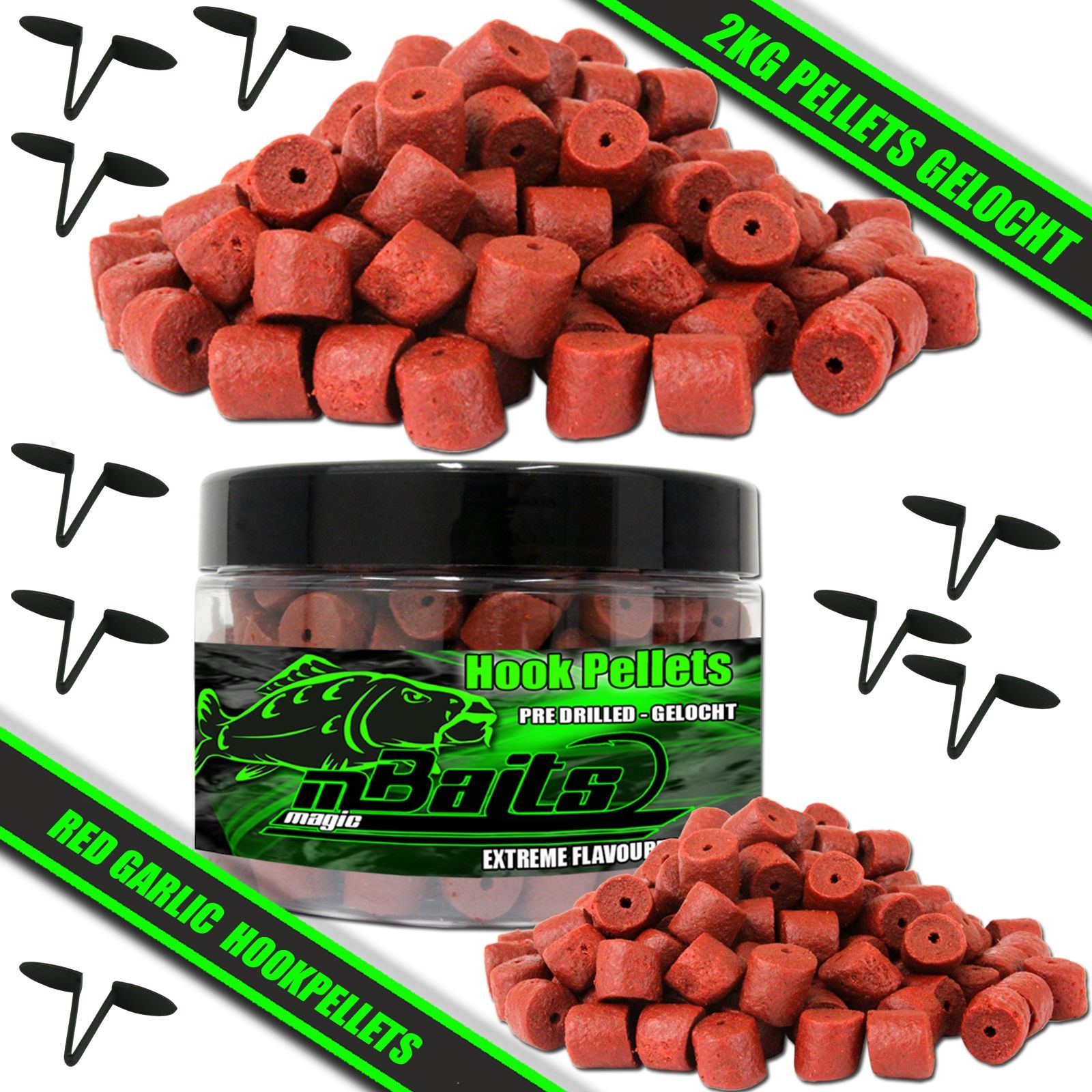 Set pelet červený halibut