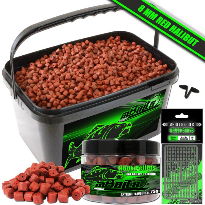 Set pelet červený halibut