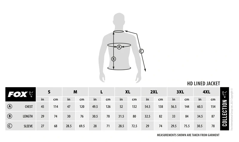 Fox Collection HD Lined Jacket XL